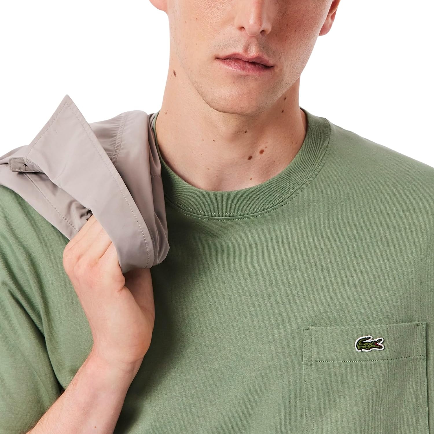 image:imageLacoste Mens Cotton Tshirt with Breast PocketThyme
