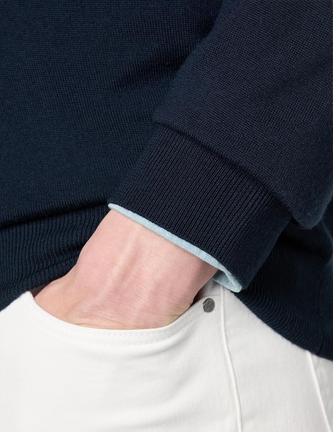 image:imageLacoste Mens Crew Neck Merino Wool SweaterNavy Blue