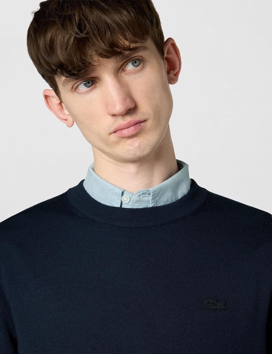 image:imageLacoste Mens Crew Neck Merino Wool SweaterNavy Blue