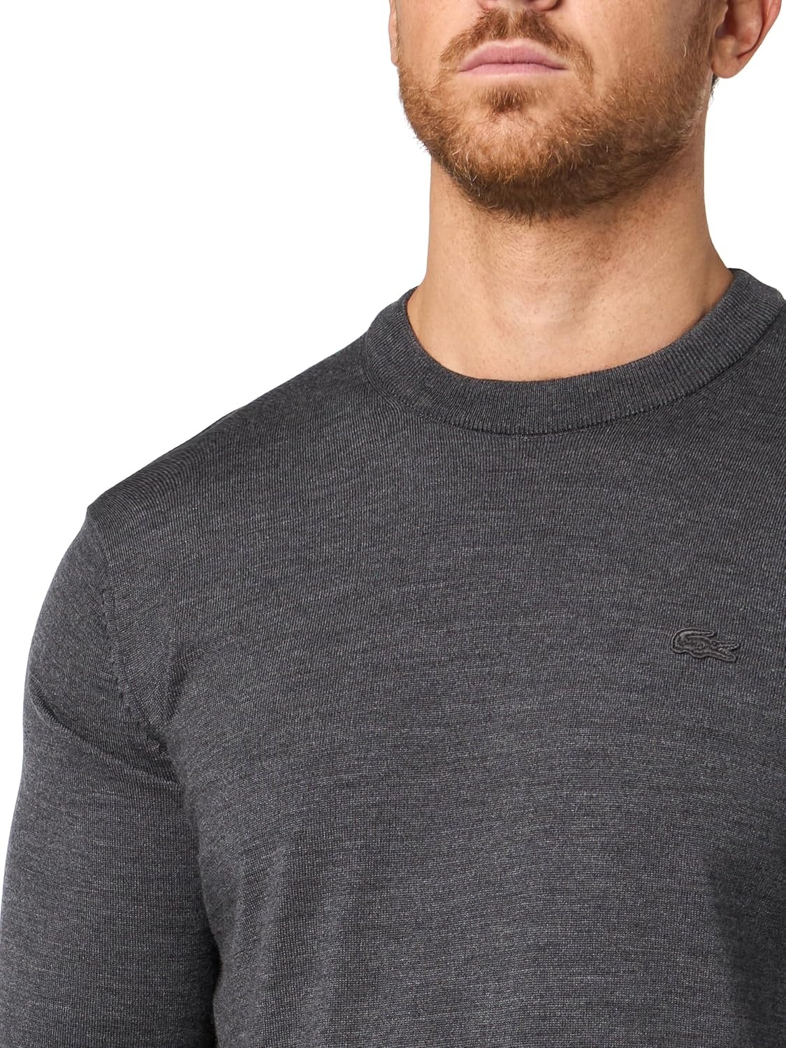 image:imageLacoste Mens Crew Neck Merino Wool SweaterPitch Chine