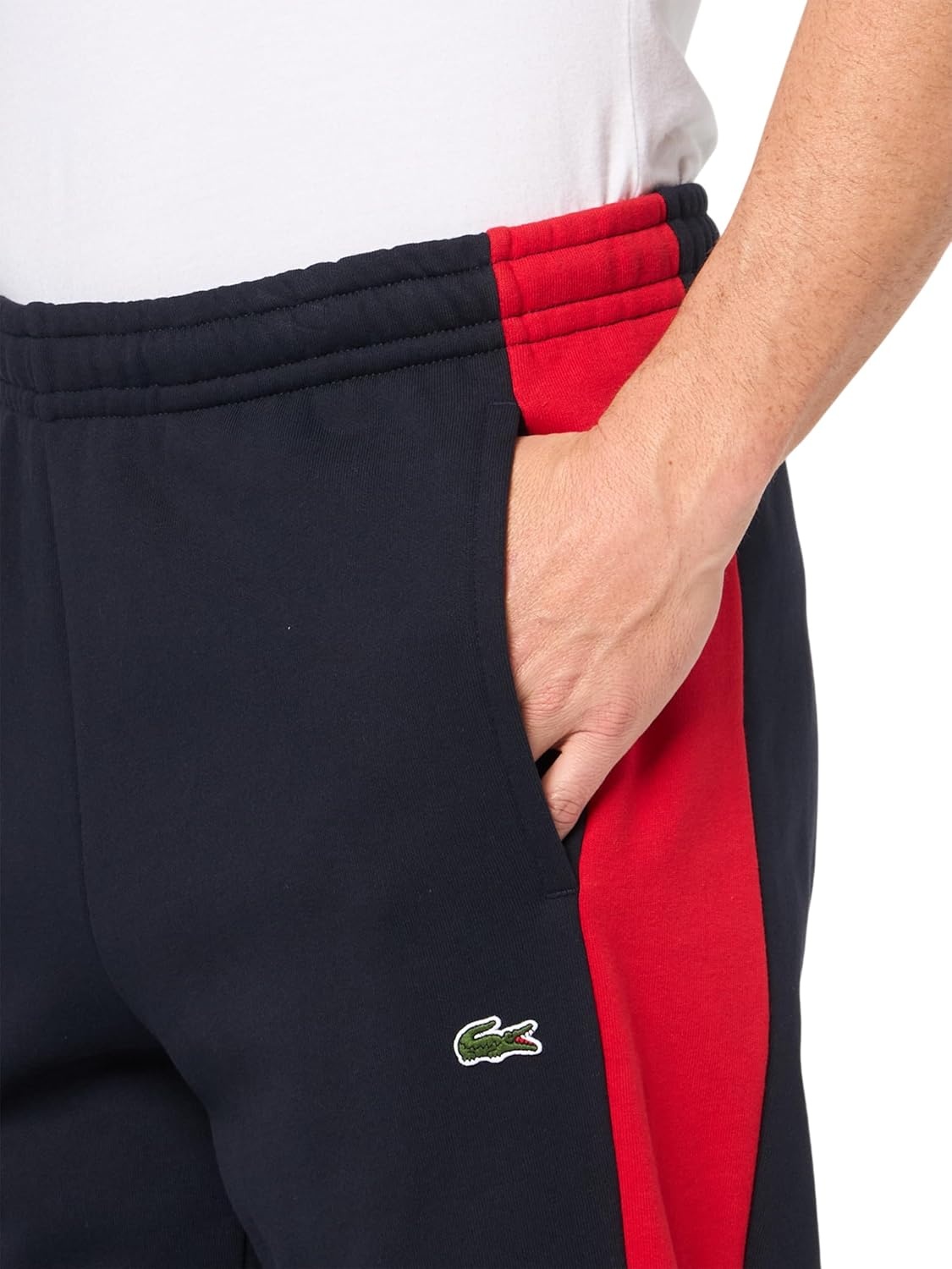 image:imageLacoste Mens Crocodile Branding Cotton Fleece Jogging PantsAbysmRed