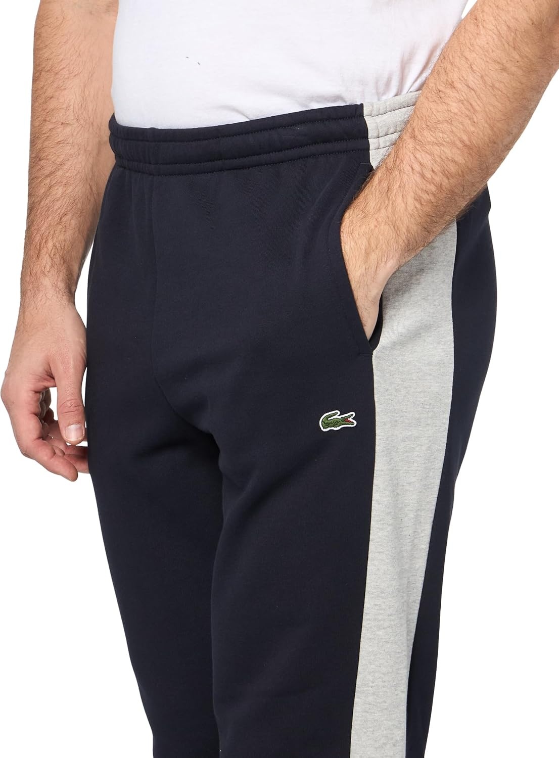 image:imageLacoste Mens Crocodile Branding Cotton Fleece Jogging PantsAbysmSilver Chine