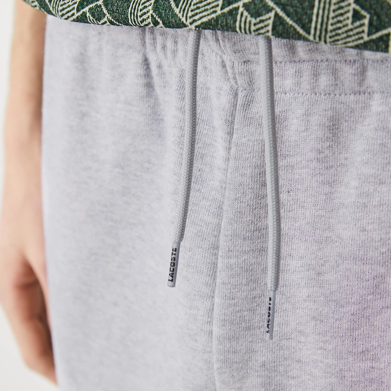 image:imageLacoste Mens Crocodile Branding Cotton Fleece Jogging PantsSilver Chine
