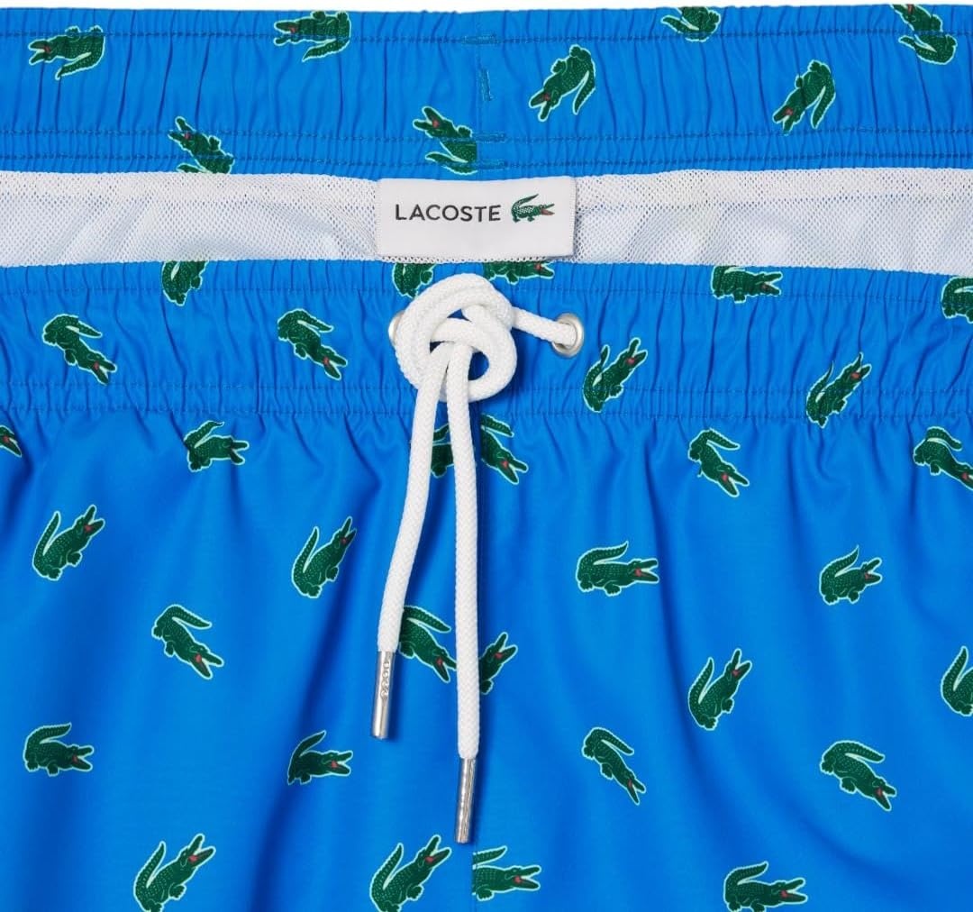 image:imageLacoste Mens Crocodile Print Swim TrunksGipsy Blue Multicolor