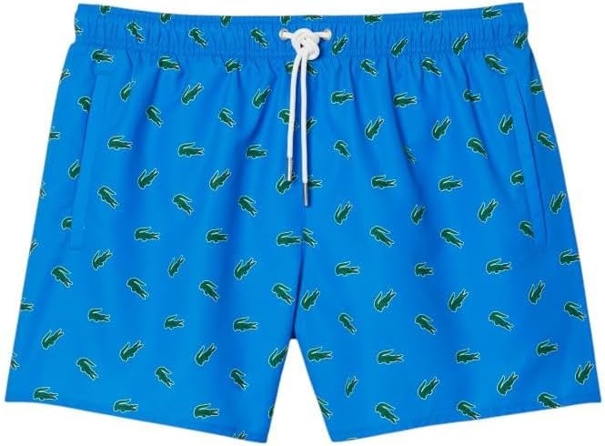 image:imageLacoste Mens Crocodile Print Swim TrunksGipsy Blue Multicolor