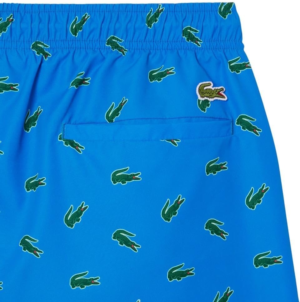 image:imageLacoste Mens Crocodile Print Swim TrunksGipsy Blue Multicolor