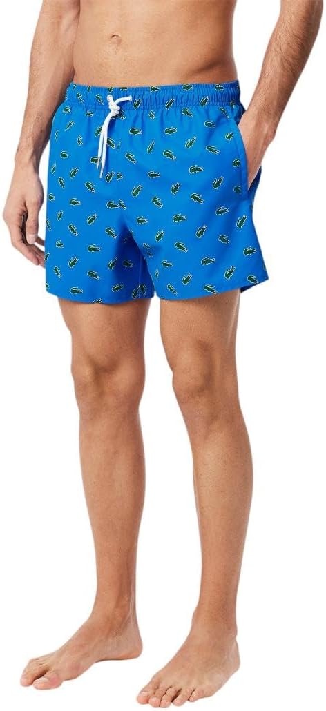 image:imageLacoste Mens Crocodile Print Swim TrunksGipsy Blue Multicolor