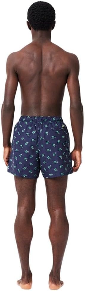 image:imageLacoste Mens Crocodile Print Swim TrunksNavy BlueMultico