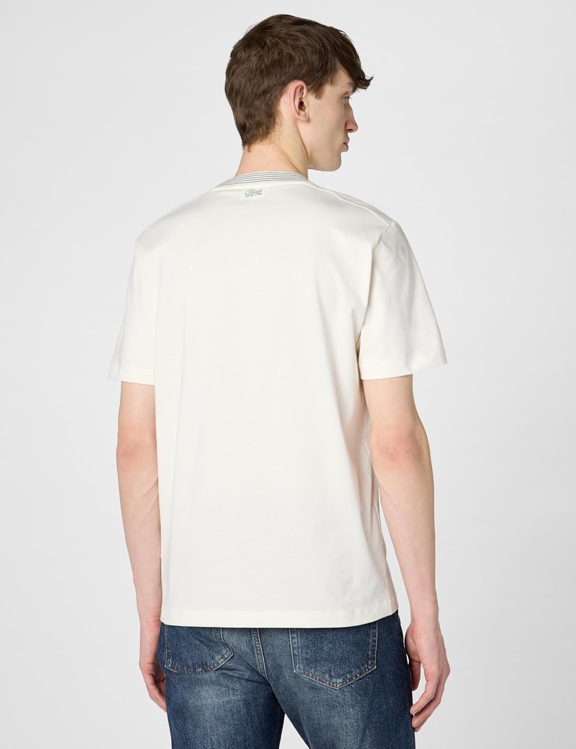 image:imageLacoste Mens Embroidered Cotton Jersey TShirtOffWhite