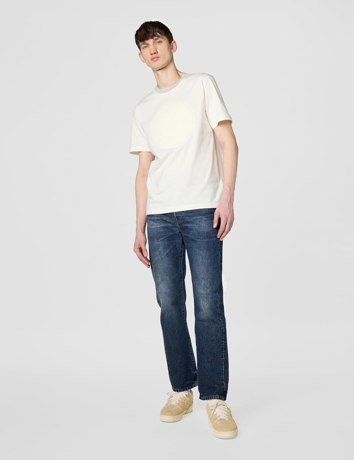 image:imageLacoste Mens Embroidered Cotton Jersey TShirtOffWhite