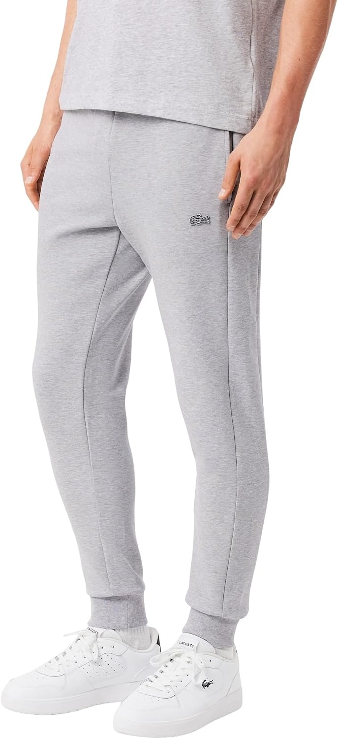 image:imageLacoste Mens Fitted Jersey SweatpantsSilver Chine