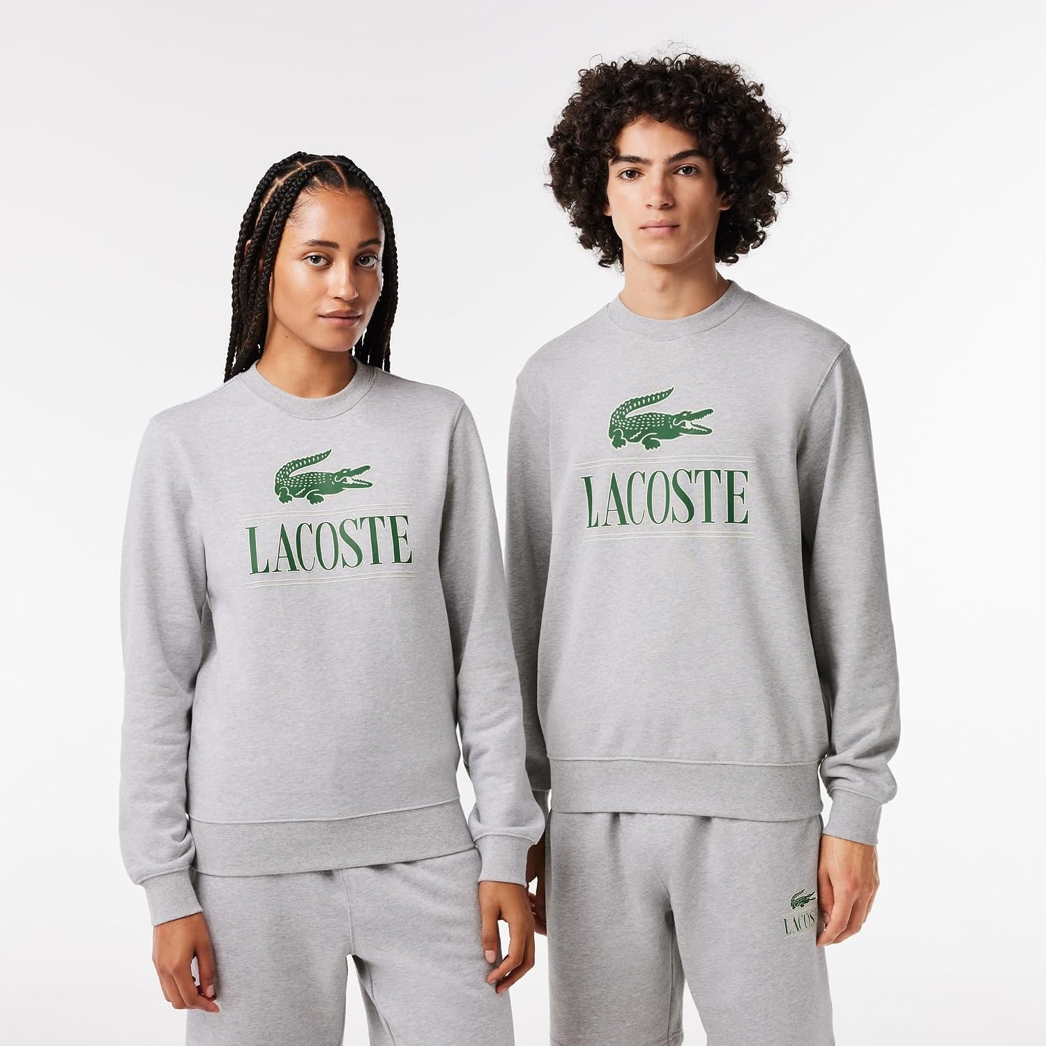 image:imageLacoste Mens Fleece Crew Neck Print SweatshirtGrey