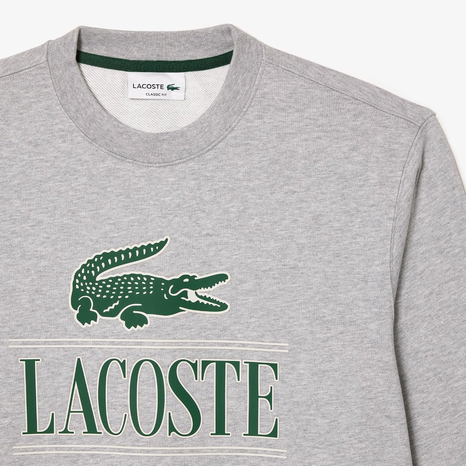 image:imageLacoste Mens Fleece Crew Neck Print SweatshirtGrey