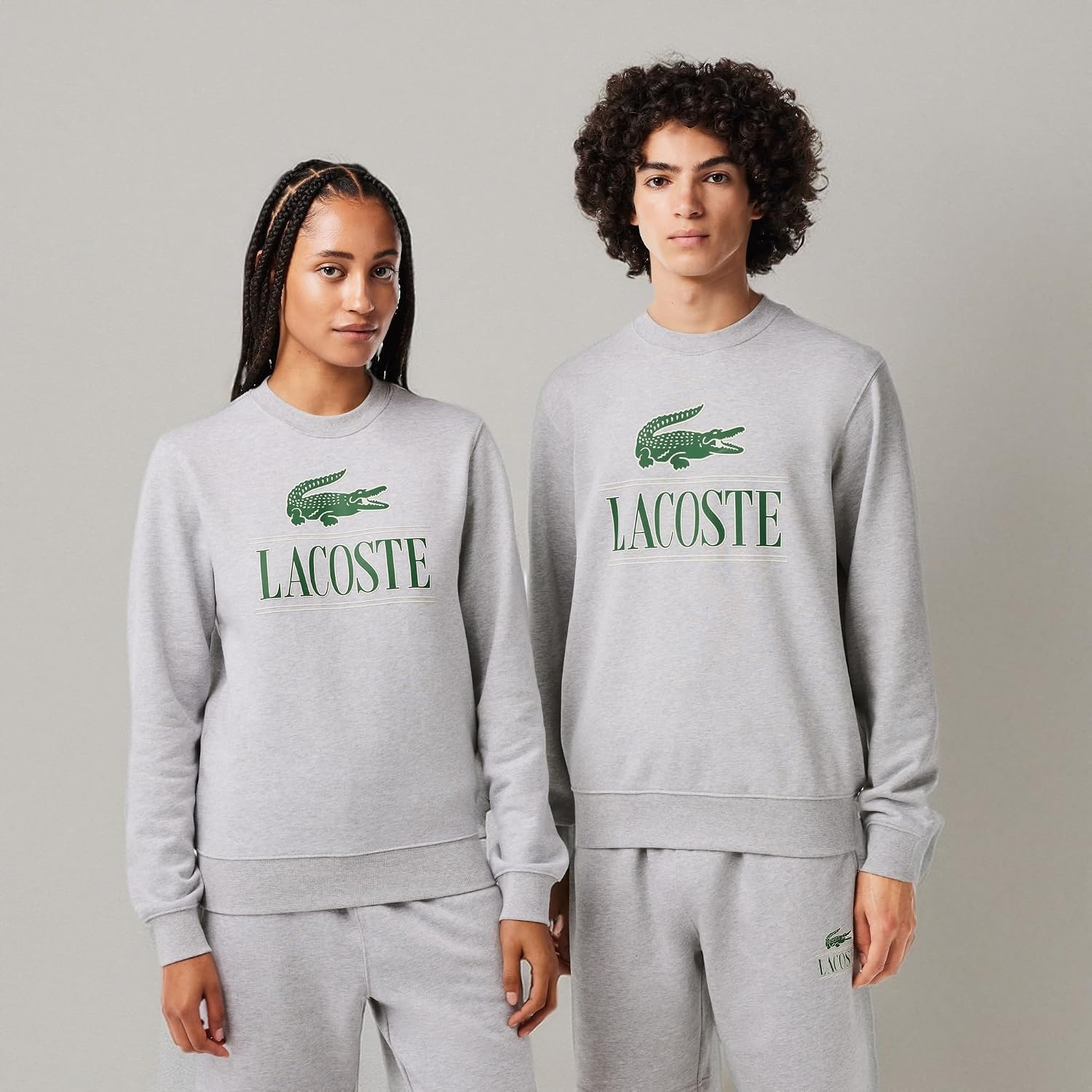 image:imageLacoste Mens Fleece Crew Neck Print SweatshirtGrey