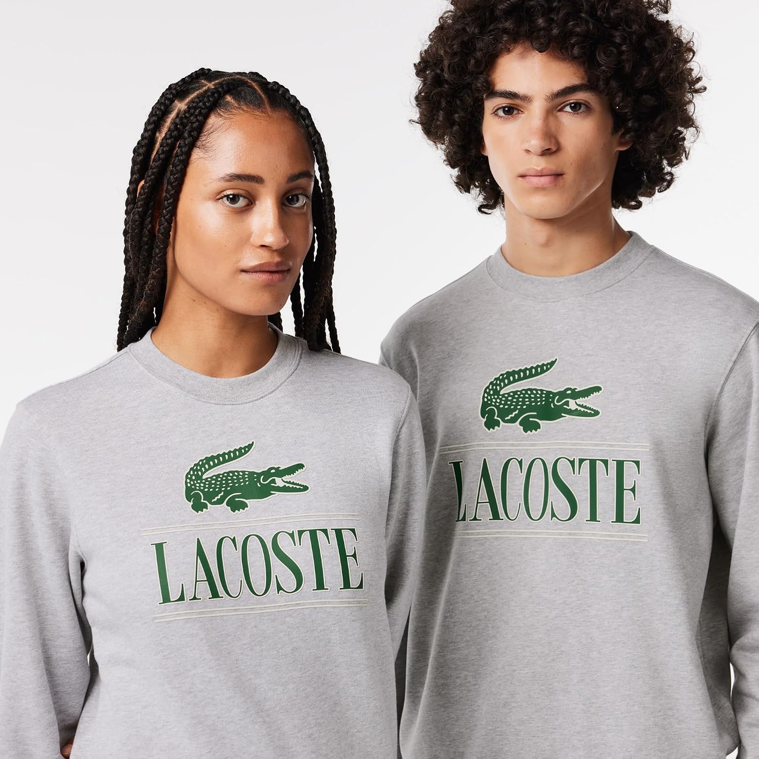 image:imageLacoste Mens Fleece Crew Neck Print SweatshirtGrey