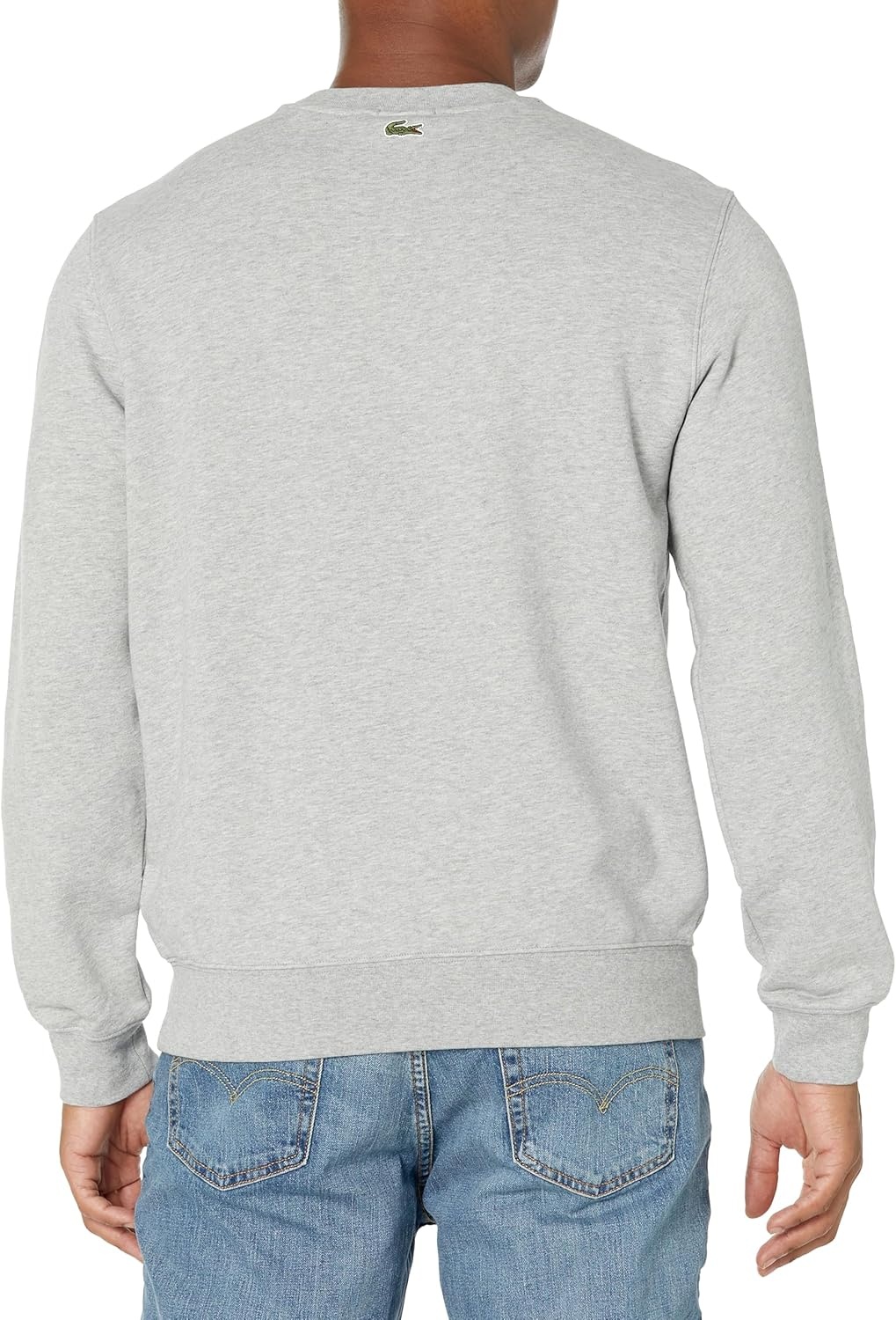 image:imageLacoste Mens Fleece Crew Neck Print SweatshirtSilver Chine