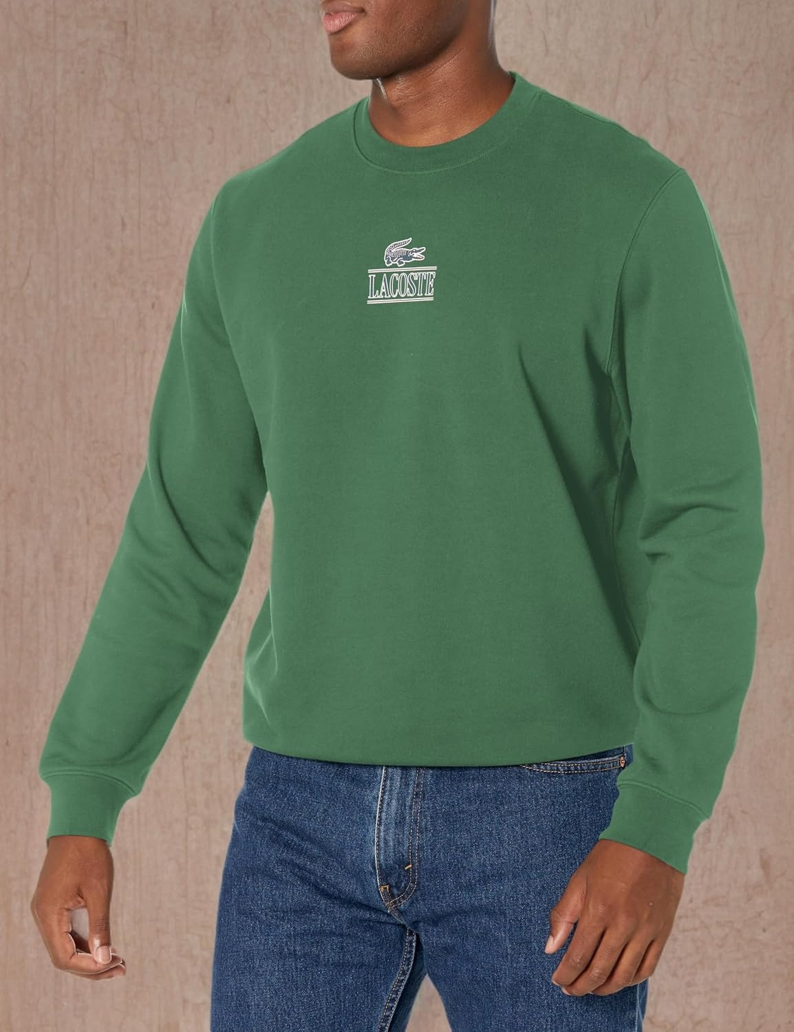 image:imageLacoste Mens Fleece Crew Neck SweatshirtGreen