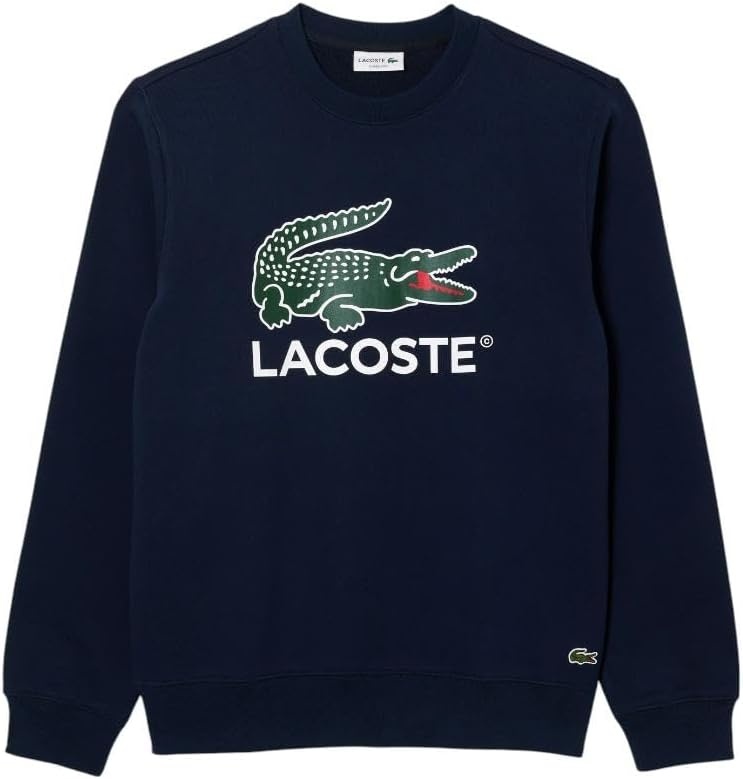 image:imageLacoste Mens Fleece Crew Neck SweatshirtNavy Blue