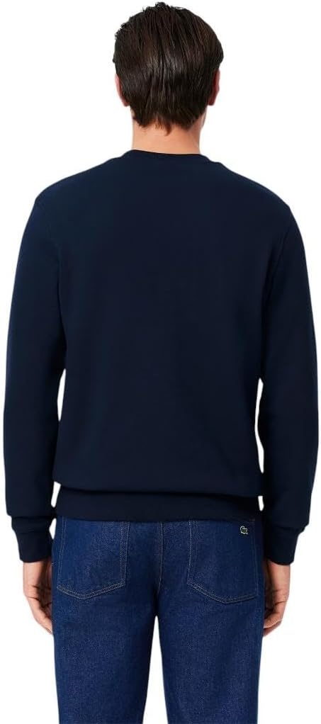 image:imageLacoste Mens Fleece Crew Neck SweatshirtNavy Blue