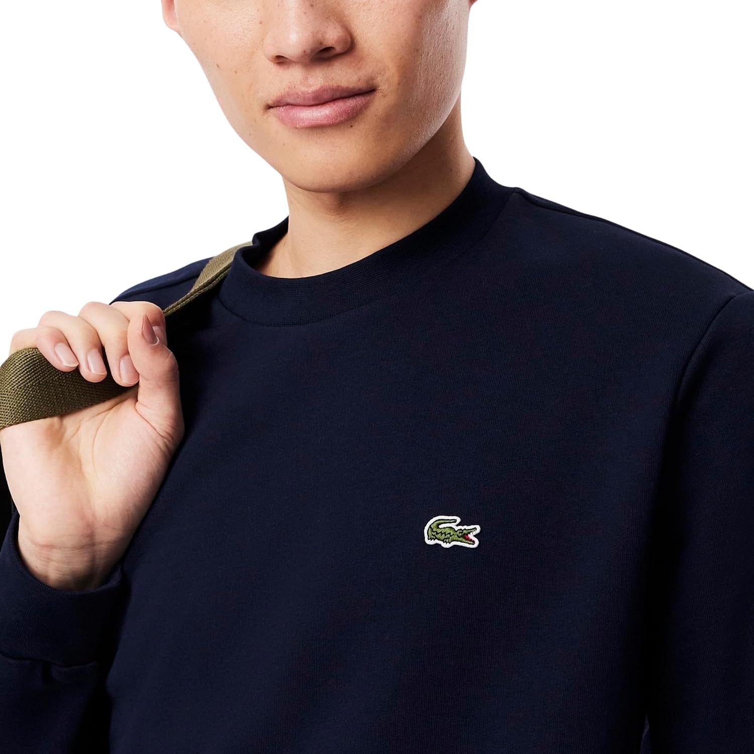 image:imageLacoste Mens Fleece Crew Neck SweatshirtNew Navy Blue