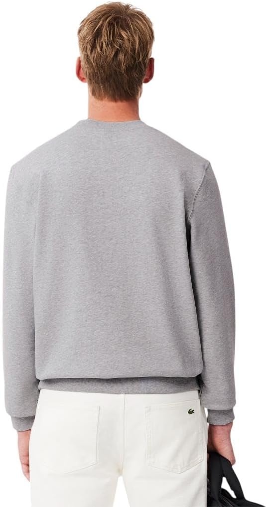image:imageLacoste Mens Fleece Crew Neck SweatshirtSilver Chine