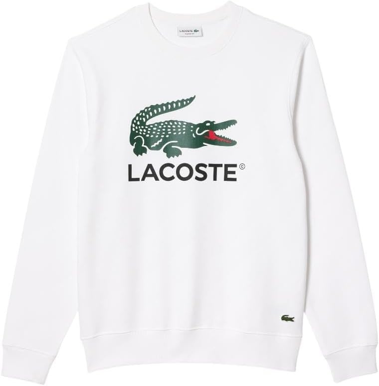 image:imageLacoste Mens Fleece Crew Neck SweatshirtWhite