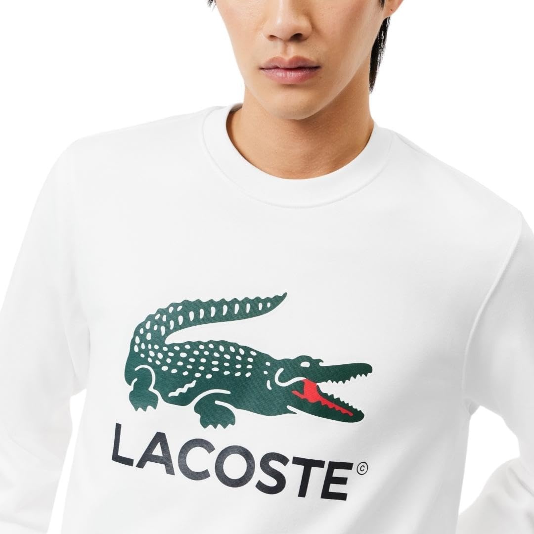 image:imageLacoste Mens Fleece Crew Neck SweatshirtWhite