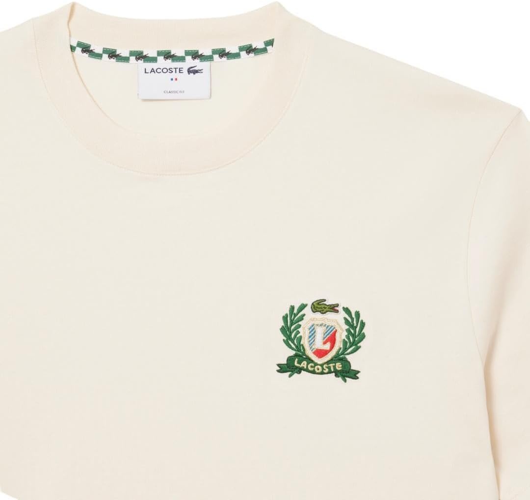 image:imageLacoste Mens French Made Embroidered Badge TShirtBrown