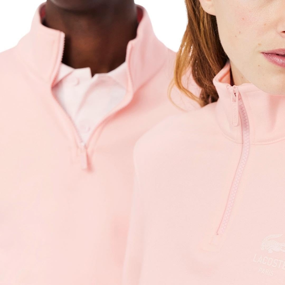 image:imageLacoste Mens High Neck Zipup Print SweatshirtFlamingo Pink