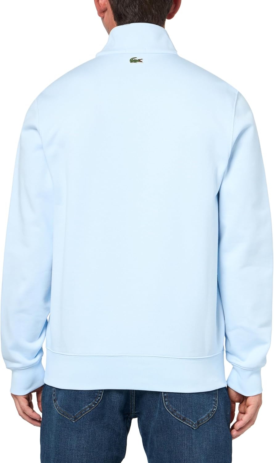 image:imageLacoste Mens High Neck Zipup Print SweatshirtLight Blue