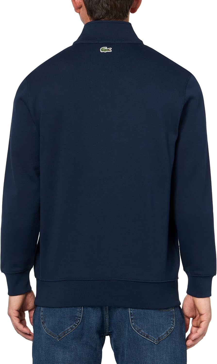 image:imageLacoste Mens High Neck Zipup Print SweatshirtNavy Blue