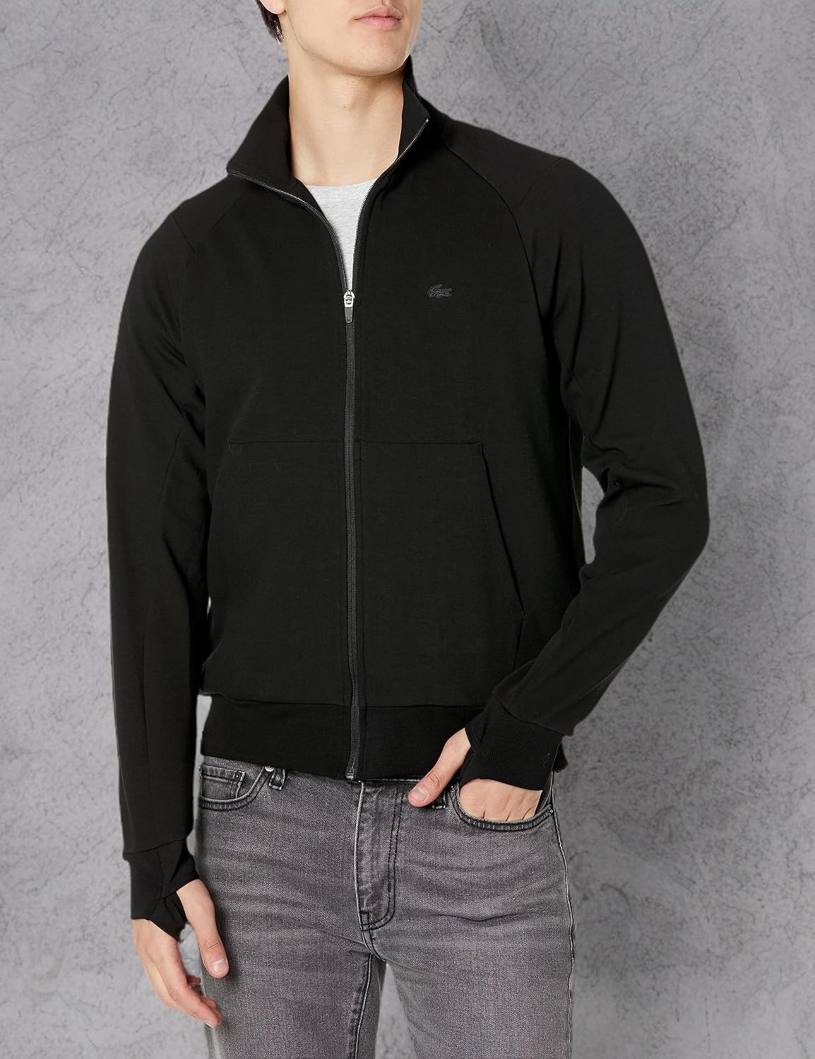 image:imageLacoste Mens High Neck Zipup SweatshirtBlack