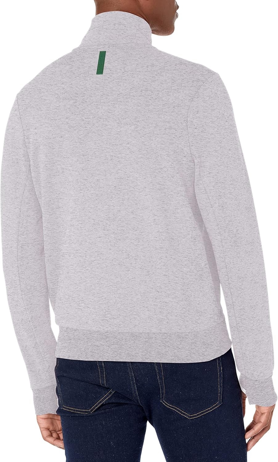 image:imageLacoste Mens High Neck Zipup SweatshirtSilver Chine