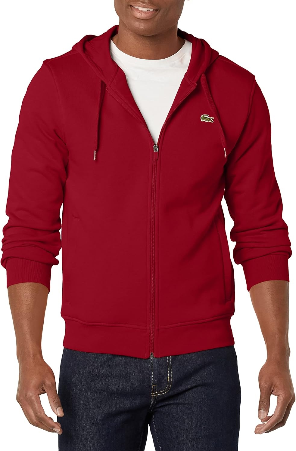 image:imageLacoste Mens Hooded Print Zip JacketBordeauxBordeaux