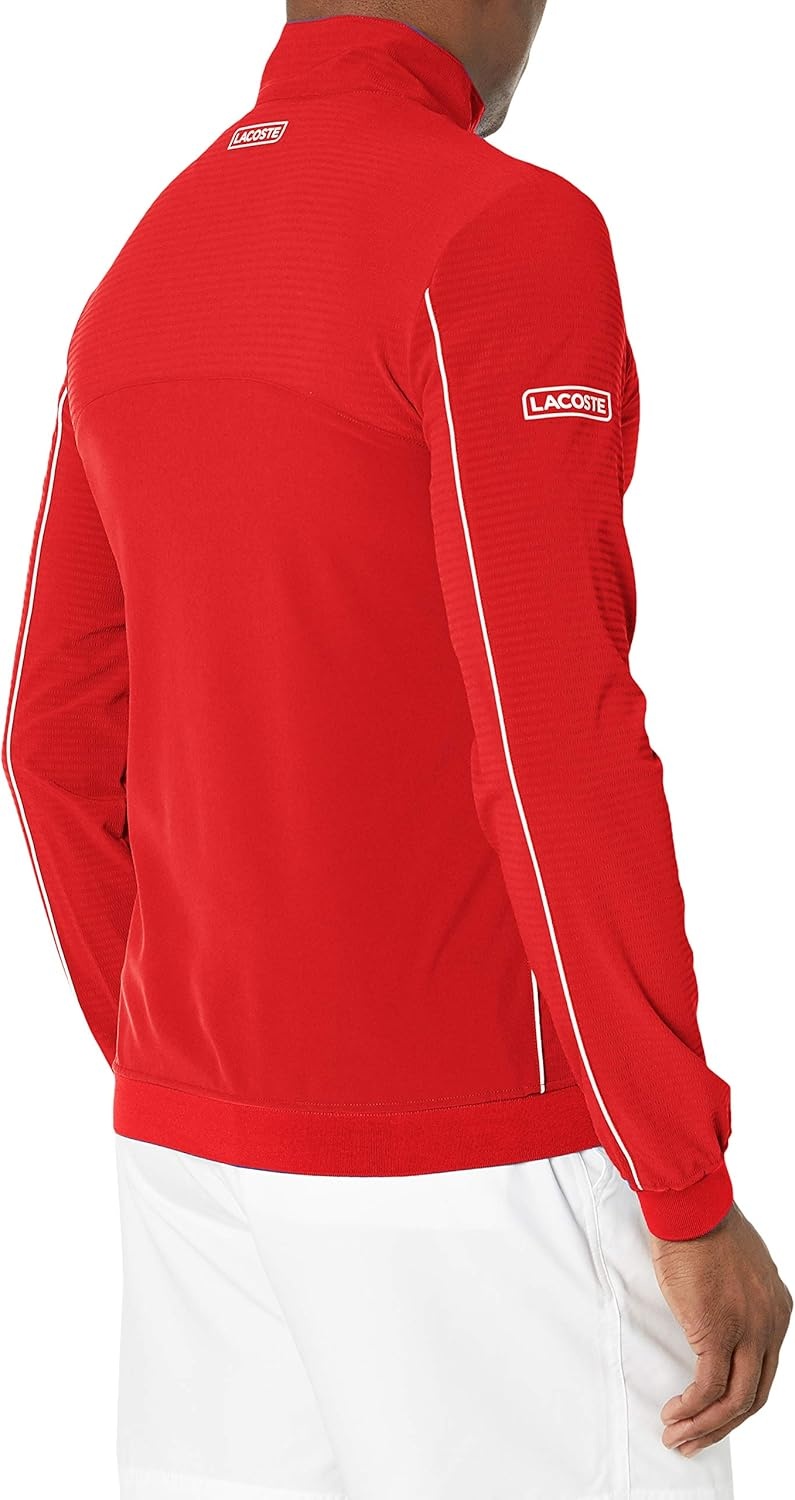 image:imageLacoste Mens Hooded Print Zip JacketFiremanWhitewhite