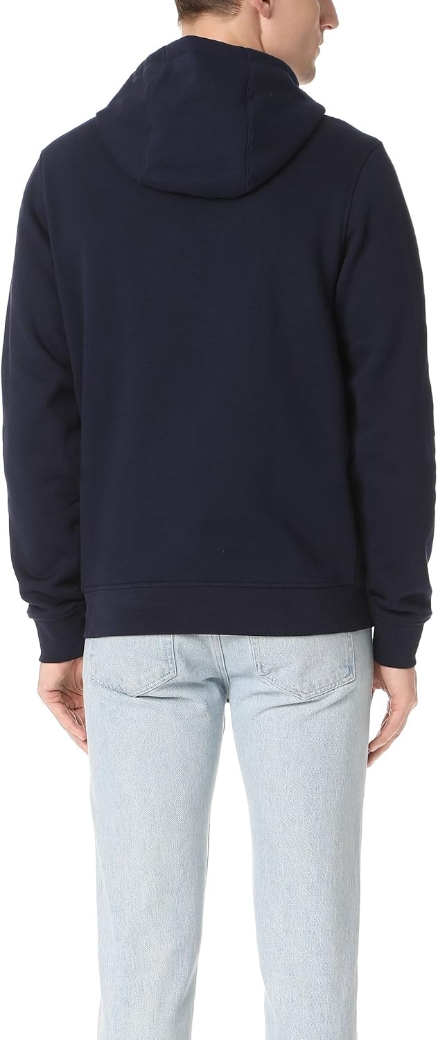 image:imageLacoste Mens Hooded Print Zip JacketNavy BlueSilver Chine