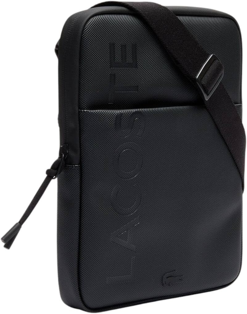 image:imageLacoste Mens L1212 Branded Zippered Medium Flat Bag Black One Size