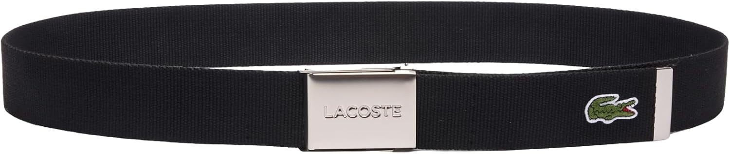 image:imageLacoste Mens L1212 Textile Signature Croc Logo BeltBlack