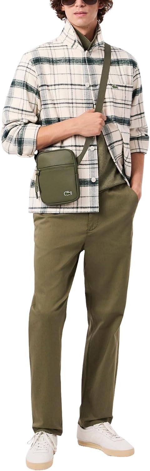 image:imageLacoste Mens LCST Small Flat Crossbody BagIvy Green