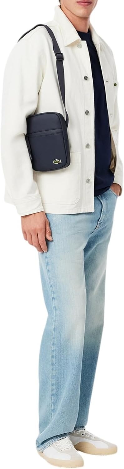 image:imageLacoste Mens LCST Small Flat Crossbody BagNavy Eclipse