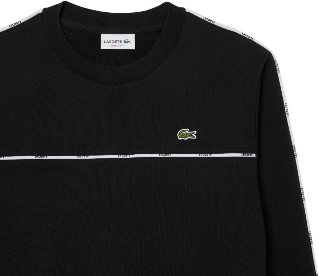 image:imageLacoste Mens Logo Trim Fleece SweatshirtBlack