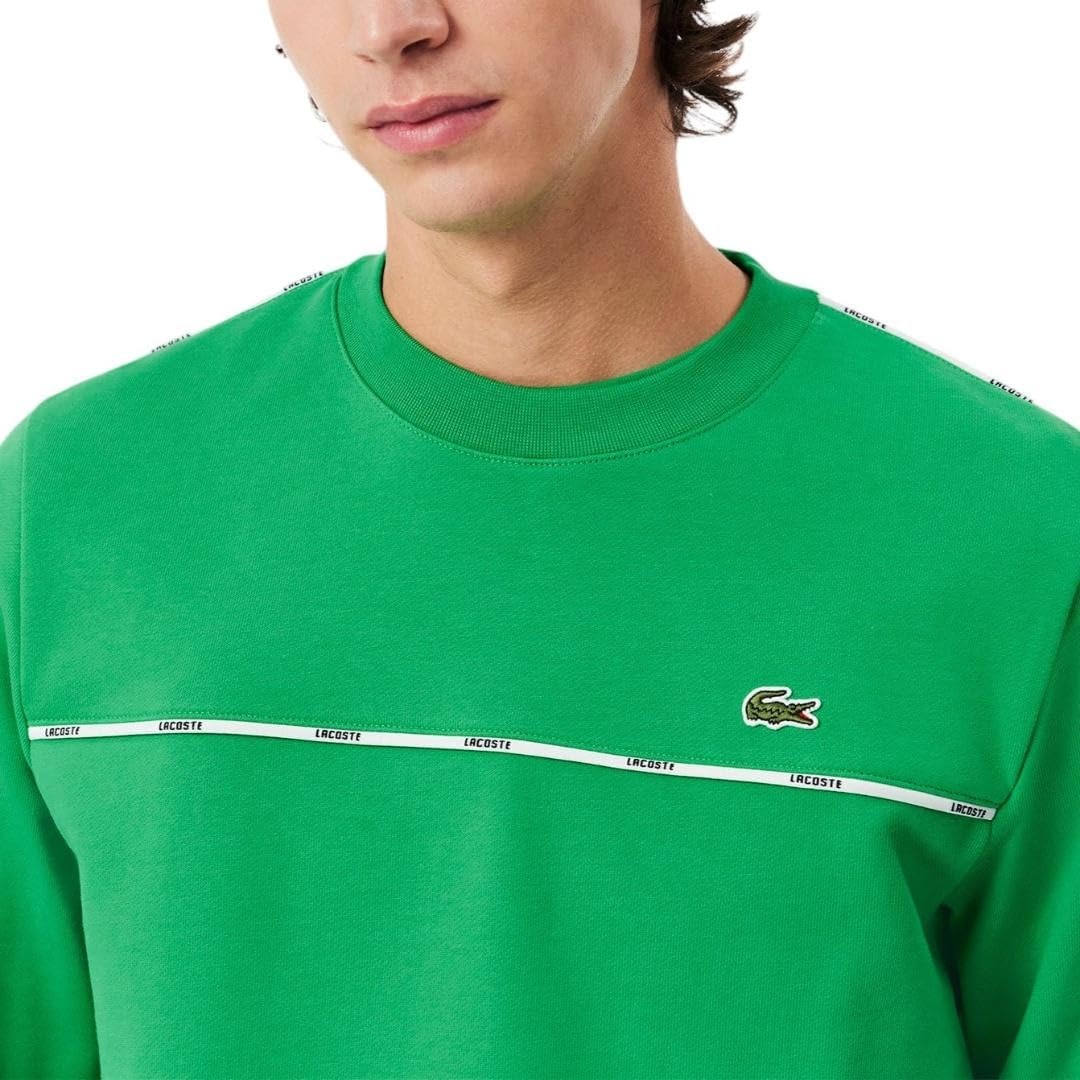 image:imageLacoste Mens Logo Trim Fleece SweatshirtCalathea Green