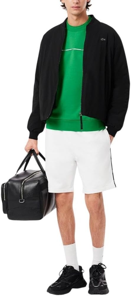 image:imageLacoste Mens Logo Trim Fleece SweatshirtCalathea Green