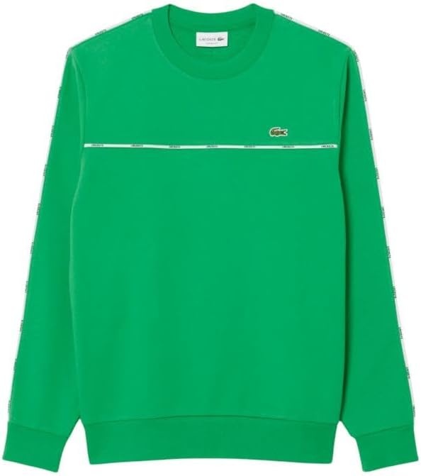 image:imageLacoste Mens Logo Trim Fleece SweatshirtCalathea Green