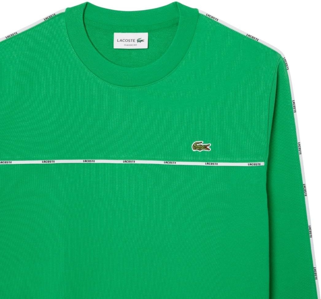 image:imageLacoste Mens Logo Trim Fleece SweatshirtCalathea Green