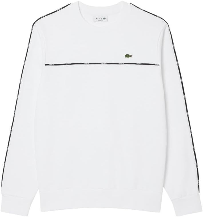 image:imageLacoste Mens Logo Trim Fleece SweatshirtWhite