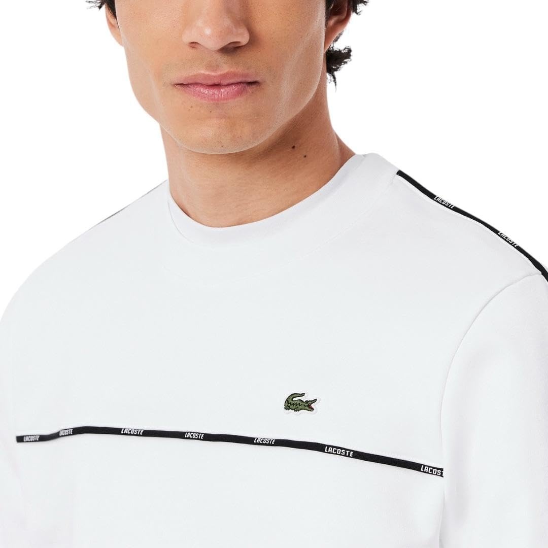 image:imageLacoste Mens Logo Trim Fleece SweatshirtWhite