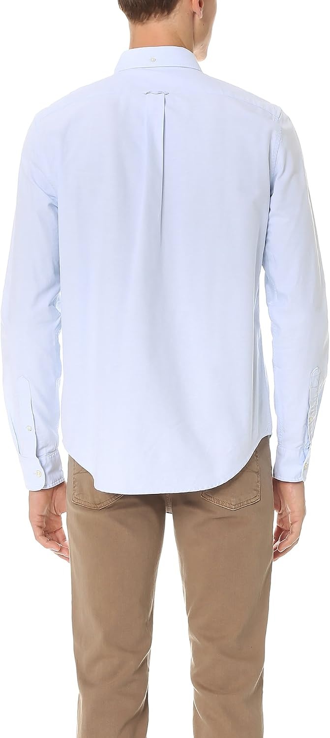 image:imageLacoste Mens Long Sleeve Regular Fit Woven Button Down ShirtHemisphere Blue