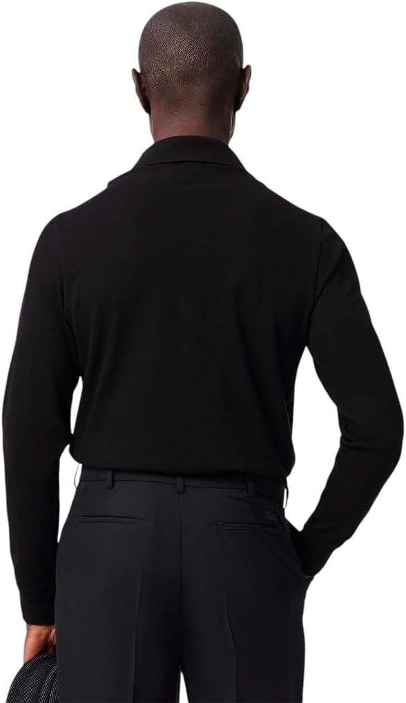 image:imageLacoste Mens Long Sleeve Stretch Cotton Paris PoloBlack