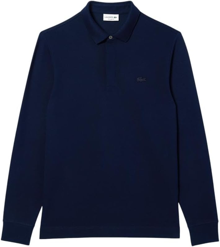 image:imageLacoste Mens Long Sleeve Stretch Cotton Paris PoloNavy Blue